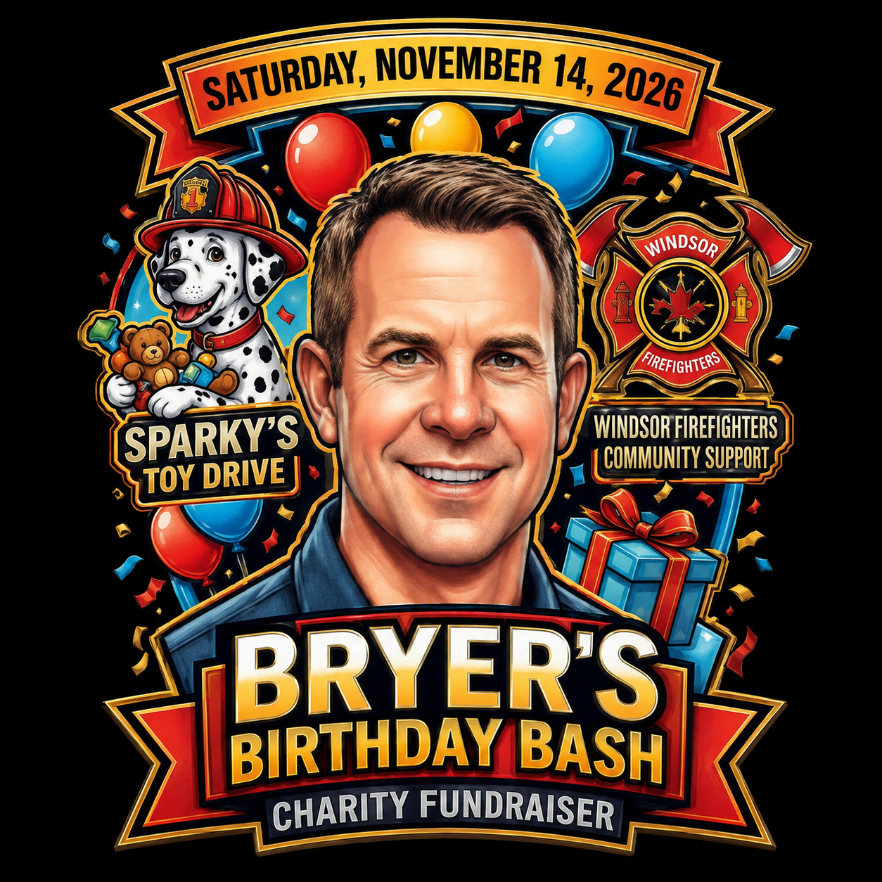 Bryer's 50th Birthday Bash — Charity Fundraiser poster